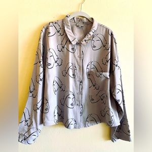 Tha Odells print blouse size M